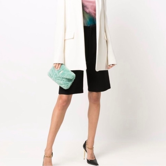 Saint Laurent Loulou Puffer Shearling Clutch in Mint incl YSL card holder—NWT - Picture 7 of 8